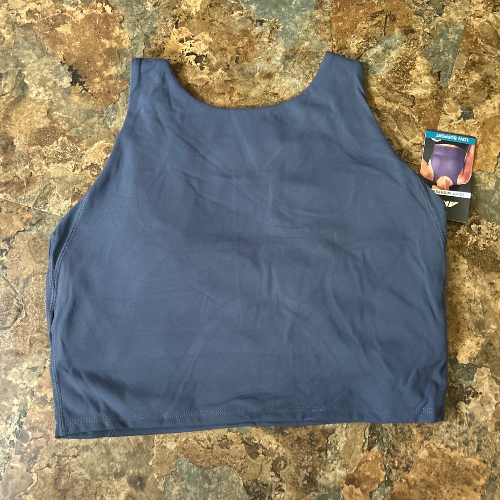 Avia Wireless Crop Sports Bra Women's Size Large (D-DD) Gray Moisture Wicking